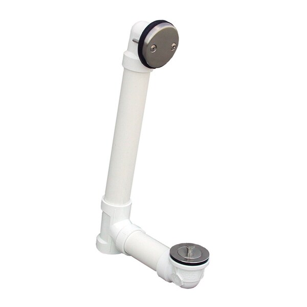 Jones Stephens Polished Nickel Two-Hole Friction Lift Bath Waste Kit, Tubular Full Kit, PVC P3751PN - main